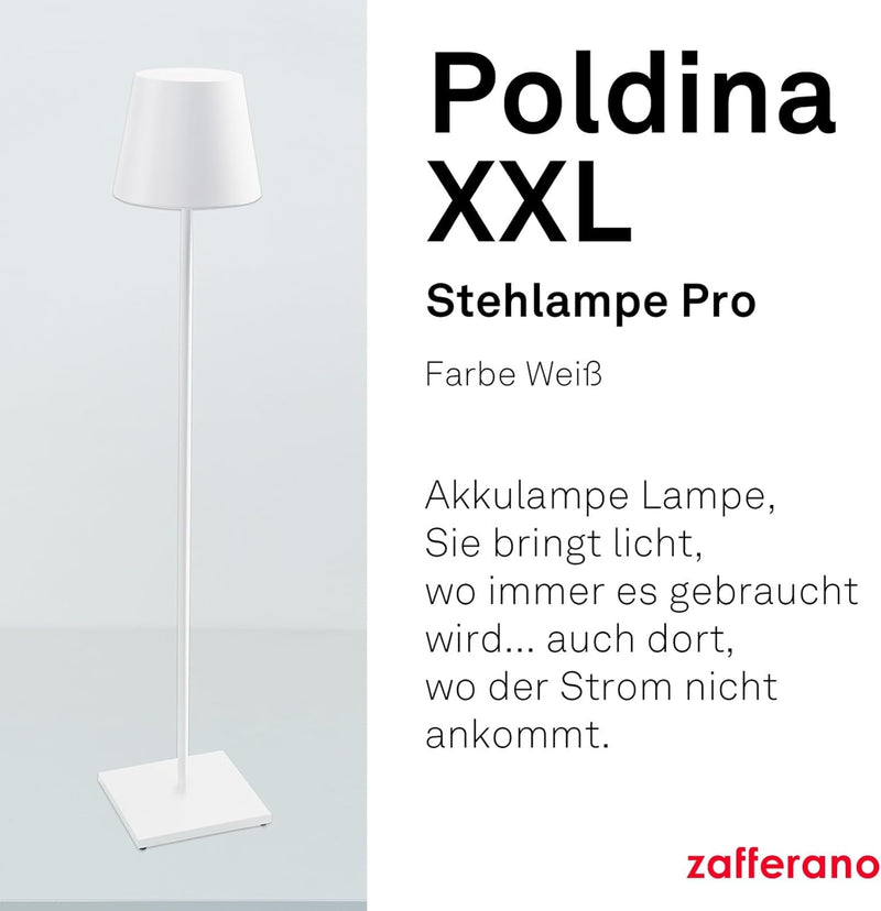 Zafferano Poldina Pro XXL - Dimmbare LED-Tischlampe aus Aluminium, Schutzart IP54, Innen-/Aussenbere