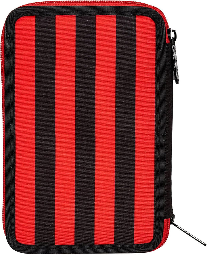 Seven Schulmäppchen mit 3 Fächern, A.C. Milan Fussball – Path of Victory, rot schwarz – Stiftehalter