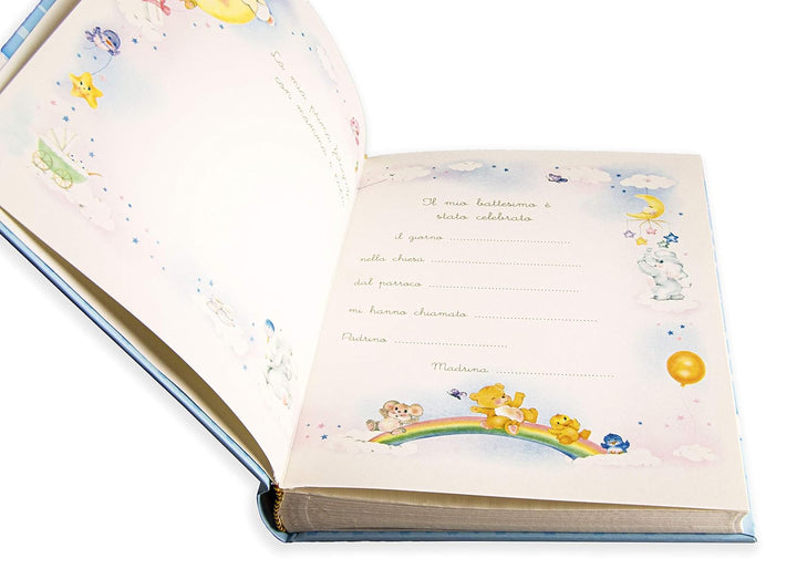 Fotoalbum, Himmelblau, Geburt für Kinder, mit Tagebuch, 23 x 30 cm, 56 weisse Seiten und 4 personali