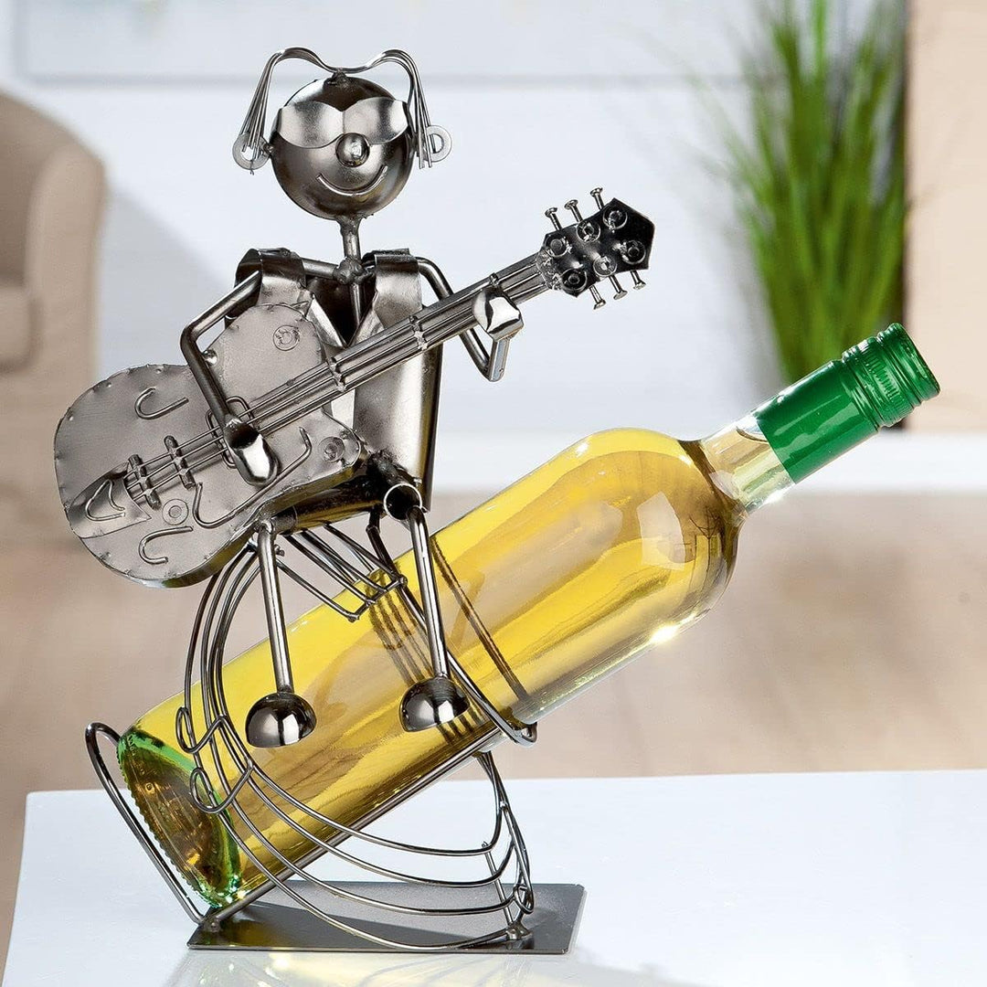 Generisch MF Megafuchs Wein Bier Wasser Flaschenhalter Musiker Gitarre aus Metall Geschenkidee Höhe