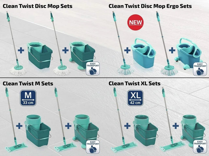 Leifheit rückenschonender Bodenwischer Profi XL micro Duo mit Aluminiumstiel 140cm, Wischmopp zum Lö