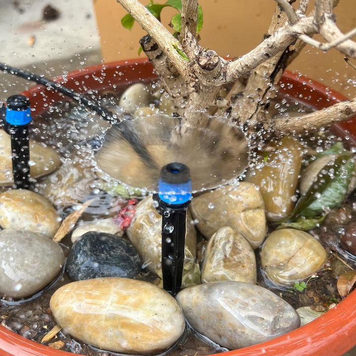 Kalolary Einstellbare Tropfstrahler Wasserbewässerungstropfer, 360 Grad Bewässerung Sprinkler für 1/