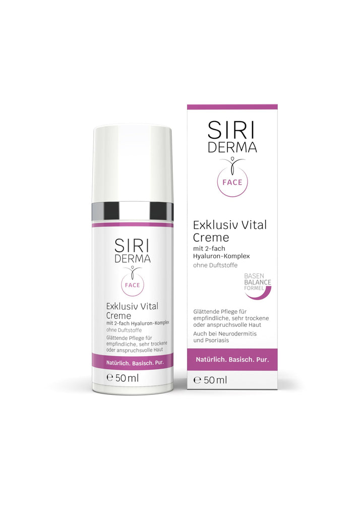 SIRIDERMA Exklusiv Vital Creme | 50 ml | Ohne Duftstoffe | Glättende Pflege für anspruchsvolle und r