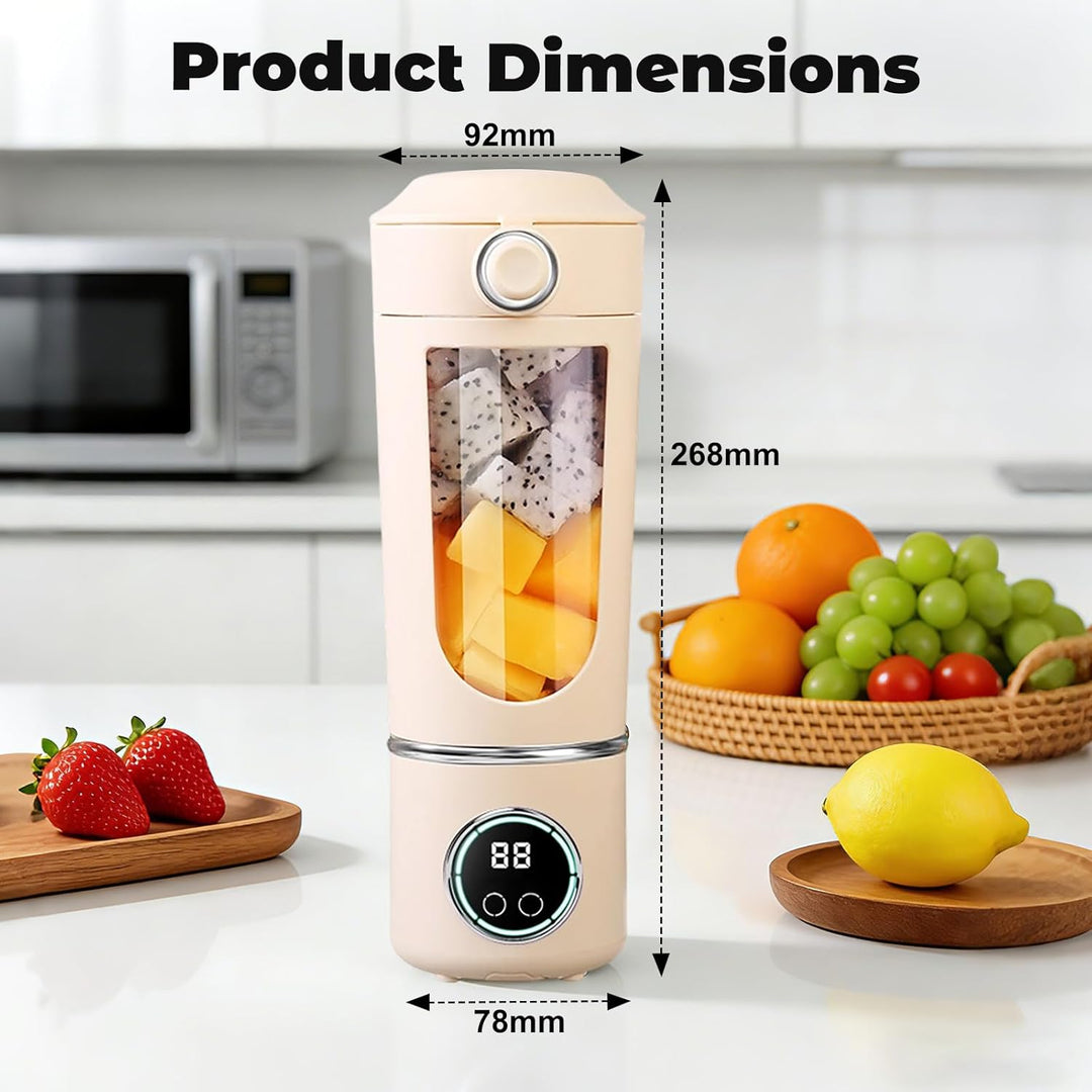 Tragbarer Mixer, 700ml Kleiner Entsafter,Mixer Smoothie Maker to Go mit Digitalanzeige,USB Wiederauf