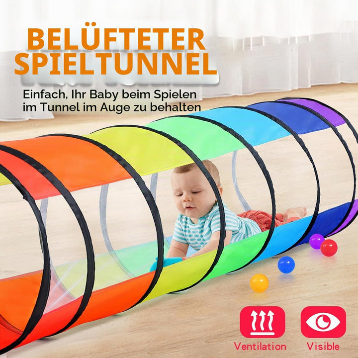Baby Pop Up Spieltunnel für Kleinkinder mit Netzfenster, Katzentunnel für Hunde Haustiere, Kinder Kr