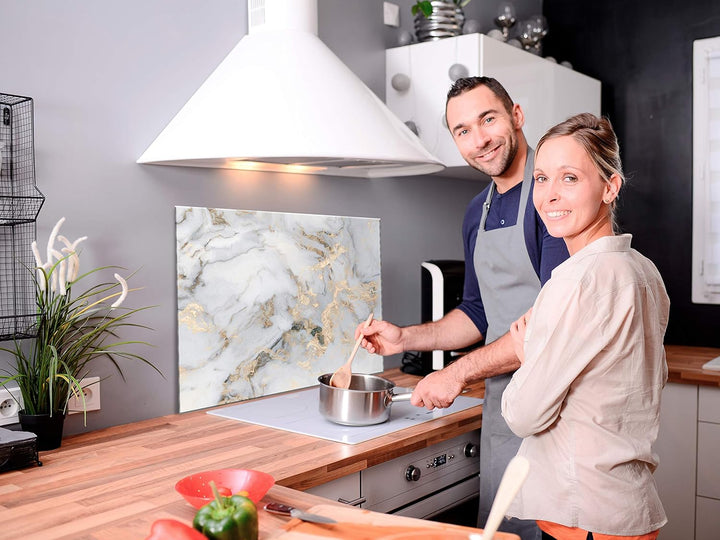 murando Spritzschutz Glas für Küche 80x60 cm Küchenrückwand Küchenspritzschutz Fliesenschutz Glasbil