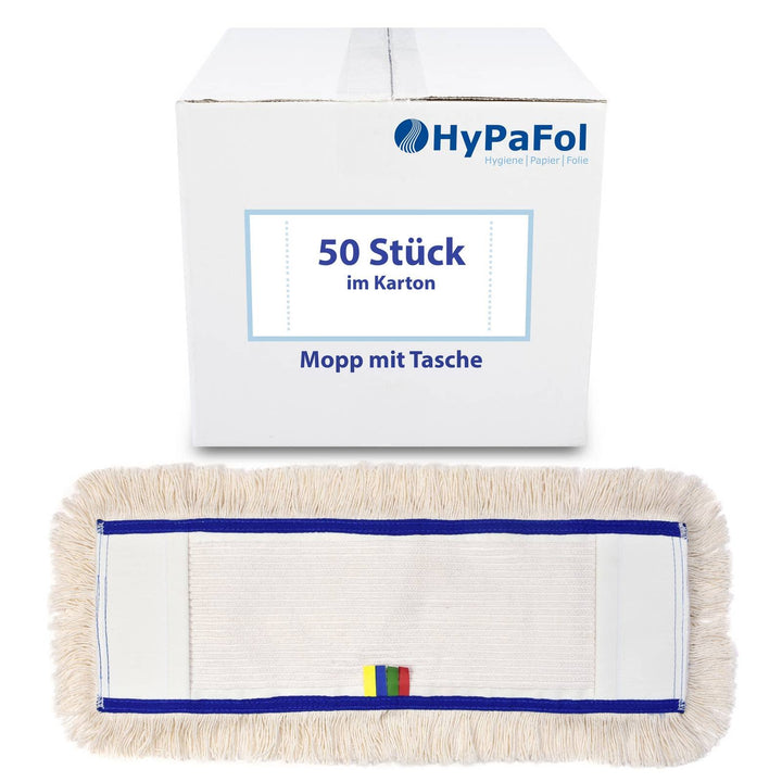 Profi Wischbezug aus Baumwolle | 50cm Breite | 50er-Pack | für alle Bodenarten und Bodenwischer | Er