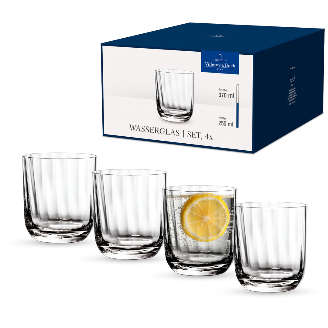 Villeroy &amp; Boch - Rose Garden Wasserglas, Set 4tlg., 250ml, Kristallglas, 11-3725-8140, Transparent