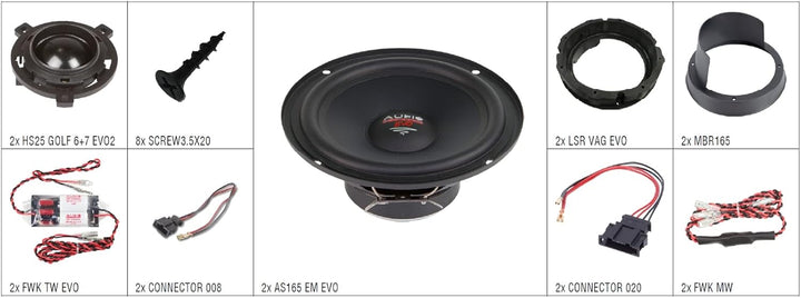Audio System Xfit kompatibel mit VW Golf 7 EVO 2 Lautsprecher 165 mm 2-Wege kompatibel mit Golf 7 Co