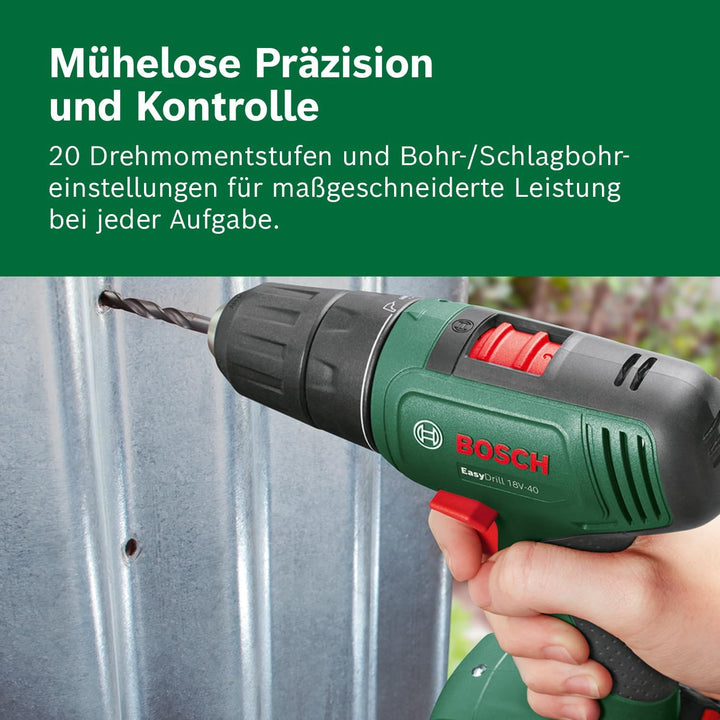 Bosch Home and Garden Akkuschrauber EasyDrill 18V-40 (ohne Akku, 18 Volt System, im Karton)
