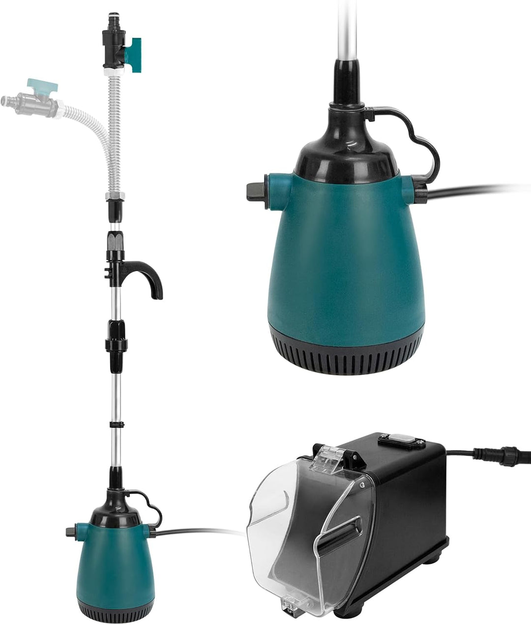 Akku-Tauchdruck/Regenfasspumpe Kompatibel mit Makita 18V Lithium Akku, Fördermenge max. 5000L/h, Sch