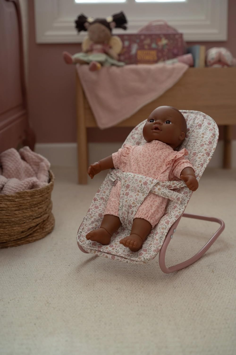 Little Dutch Puppenwippe Puppensitz für Babypuppen Puppen von 33 bis 46 cm Baumwollbezug mit Sicherh