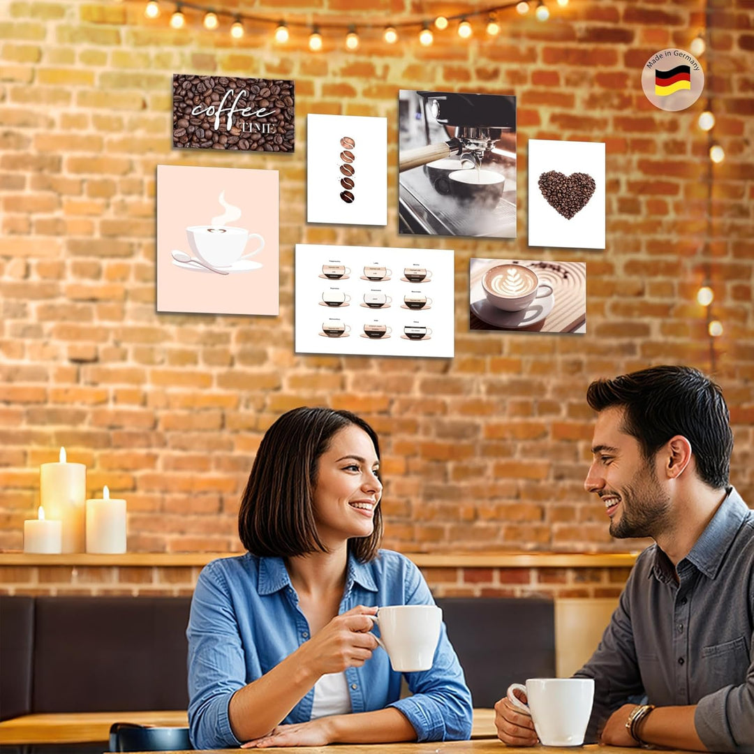 Novart Wandbilder Kaffee Coffee - KOMPLETT AUFHÄNGFERTIG - Küche Esszimmer Küchenbilder- 7 Moderne M