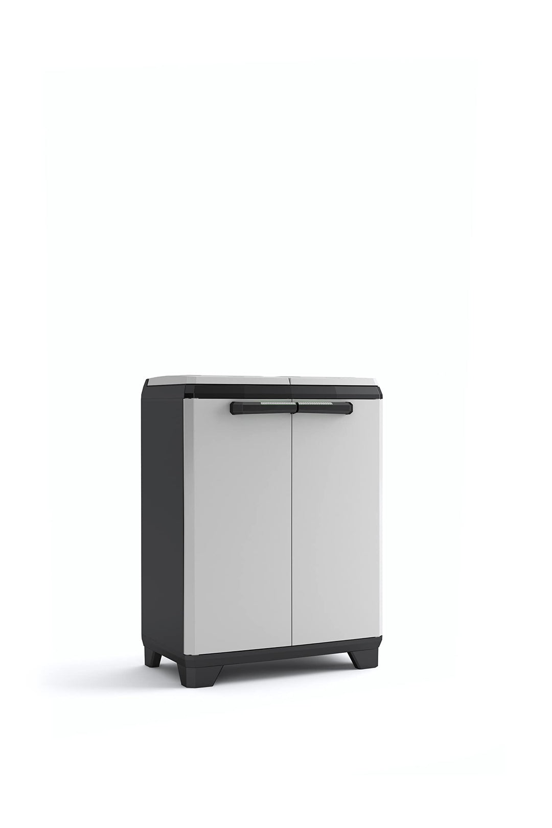 Keter Split Premium Recyclingschrank, schwarz/grau, 68 x 39 x 92 cm, mit Drucköffnung Schwarz, Grau,