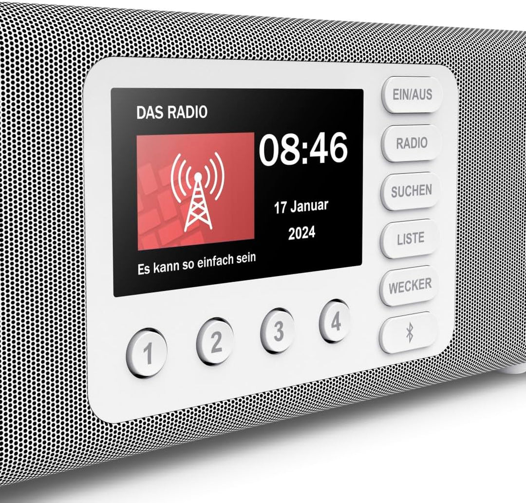 Hama Digitalradio, mit grossem Display, DAB+/FM/Bluetooth zum Streamen Nachfolger Weiss, Nachfolger
