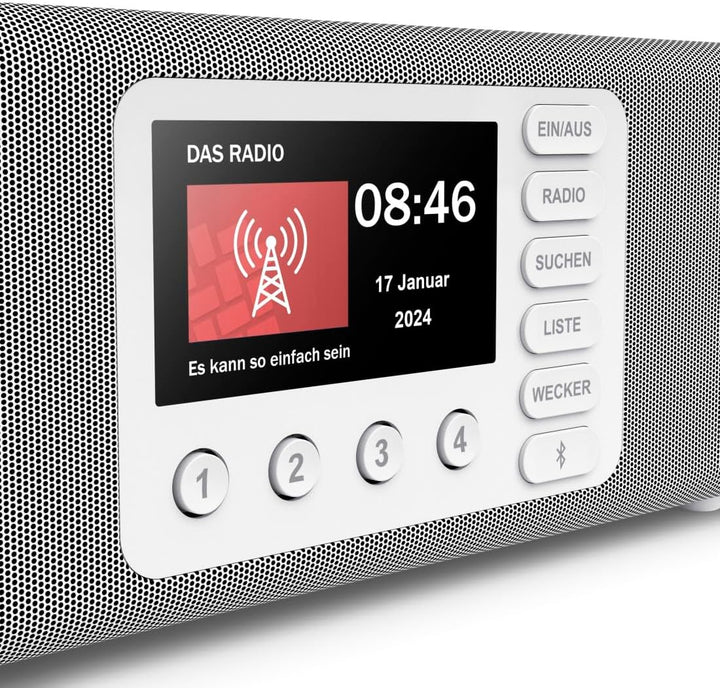 Hama Digitalradio, mit grossem Display, DAB+/FM/Bluetooth zum Streamen Nachfolger Weiss, Nachfolger