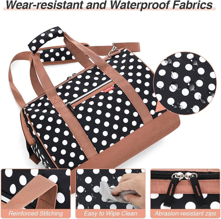 Lekesky Kleine Reisetasche Weekender Damen, Sporttasche mit Schuhfach, Grosses Öffnungsdesign, 33L f