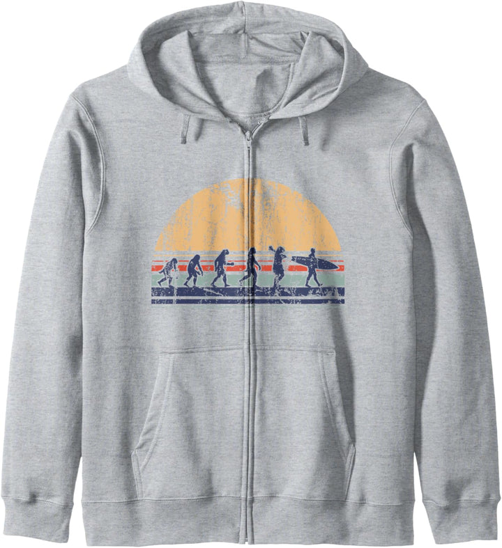 Retro Vintage Surfer Geschenk Surfing Evolution Kapuzenjacke