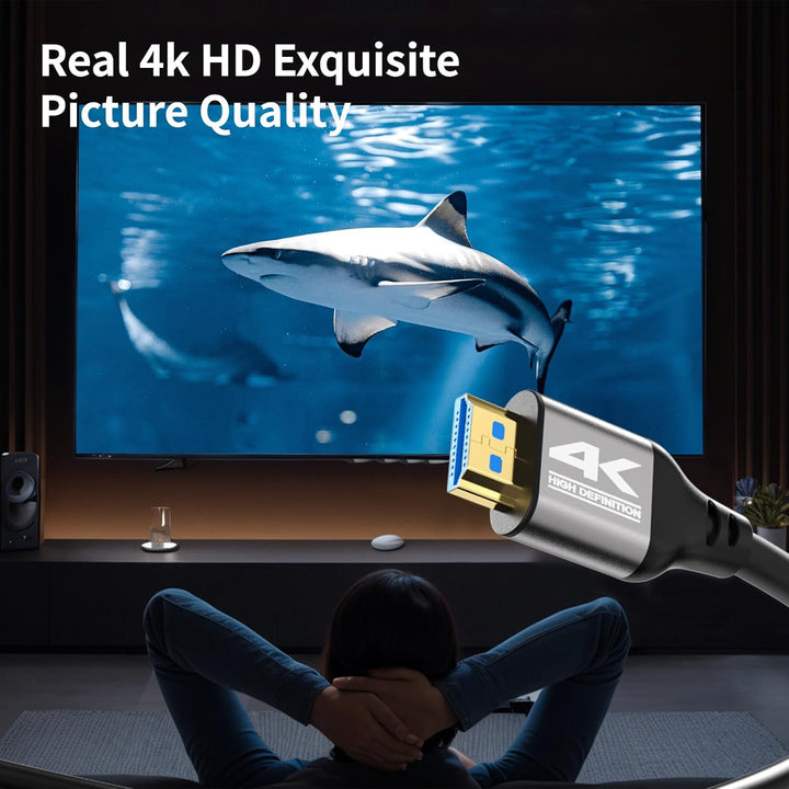 4K HDMI Kabel 20M (4K@60Hz 18 Gbit/s) Full HD1080p, 3D,Dynamic HDR, Dolby Atmos,High Speed mit Ether
