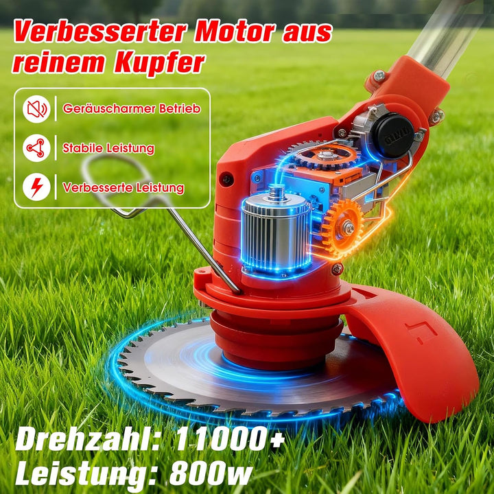 Akku-Rasentrimmer, batteriebetriebener Rasentrimmer mit 21 V, elektrischer Rasentrimmer ohne Kabel,m