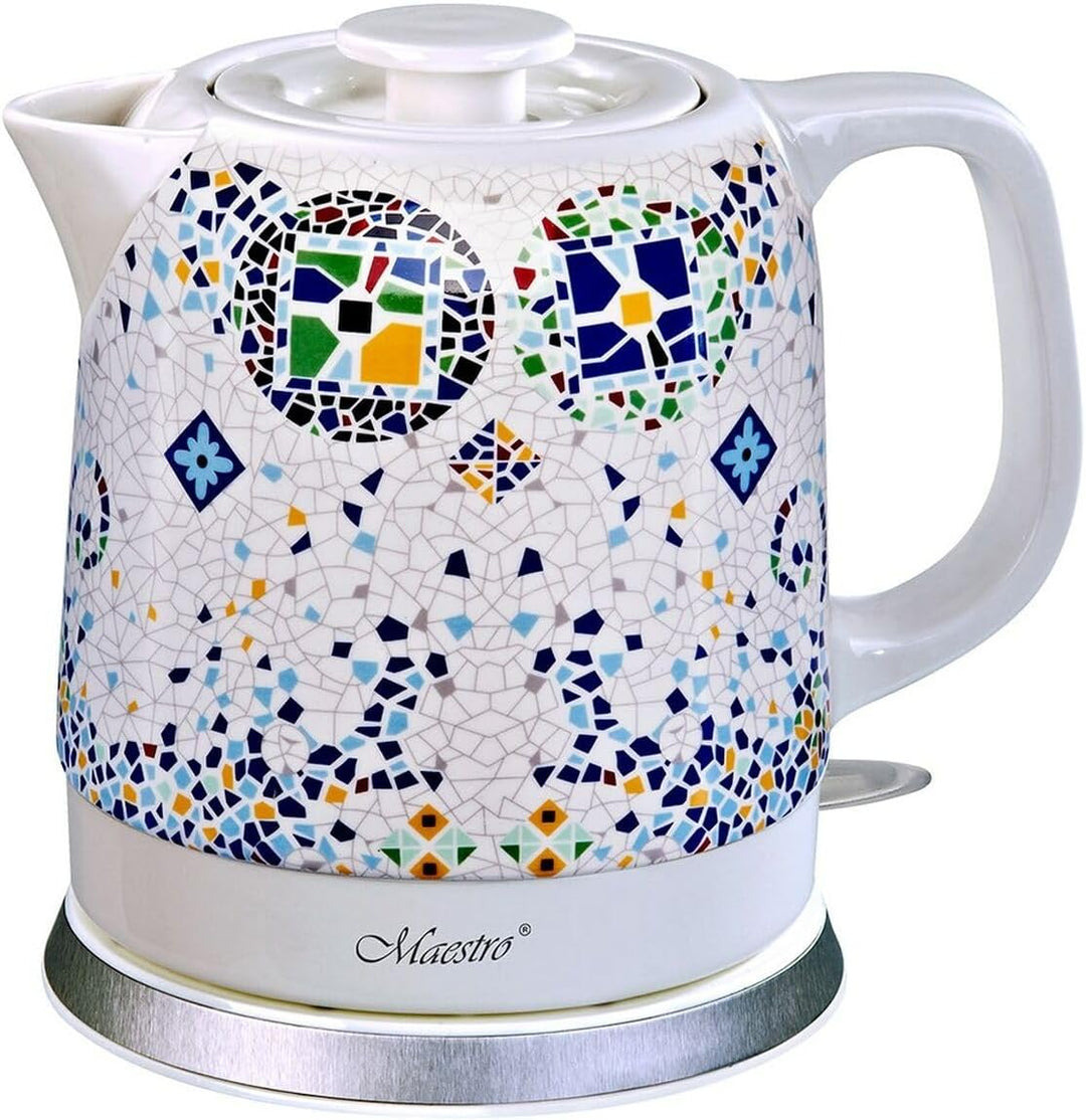 Feel-Maestro MR068 Blue Bouilloire, 1,5 l, 1200 W, Blau Weiss, Weiss