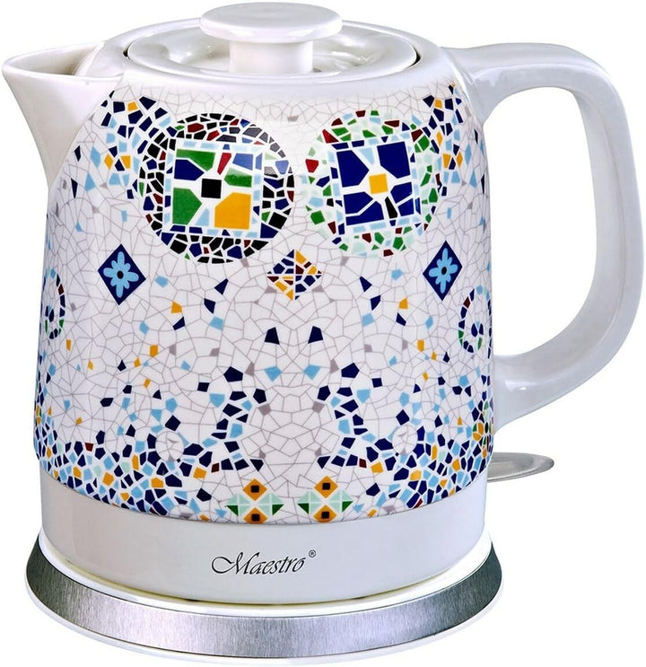 Feel-Maestro MR068 Blue Bouilloire, 1,5 l, 1200 W, Blau Weiss, Weiss