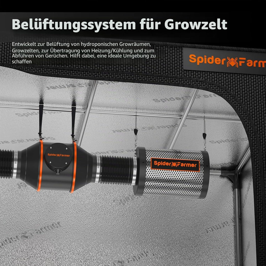 Spider Farmer 100 mm/4 inch Kohlefilter für Grow Tent, Air Carbon Filter mit Premium Australia Virgi