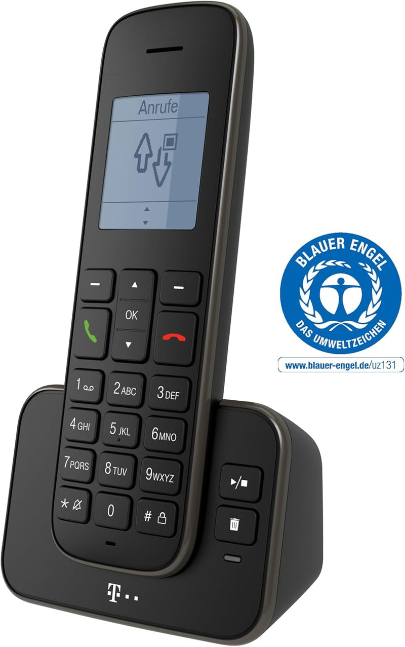 Telekom Sinus A207 Schnurlostelefon (mit Anrufbeantworter) schwarz Telefon mit Anrufbeantworter