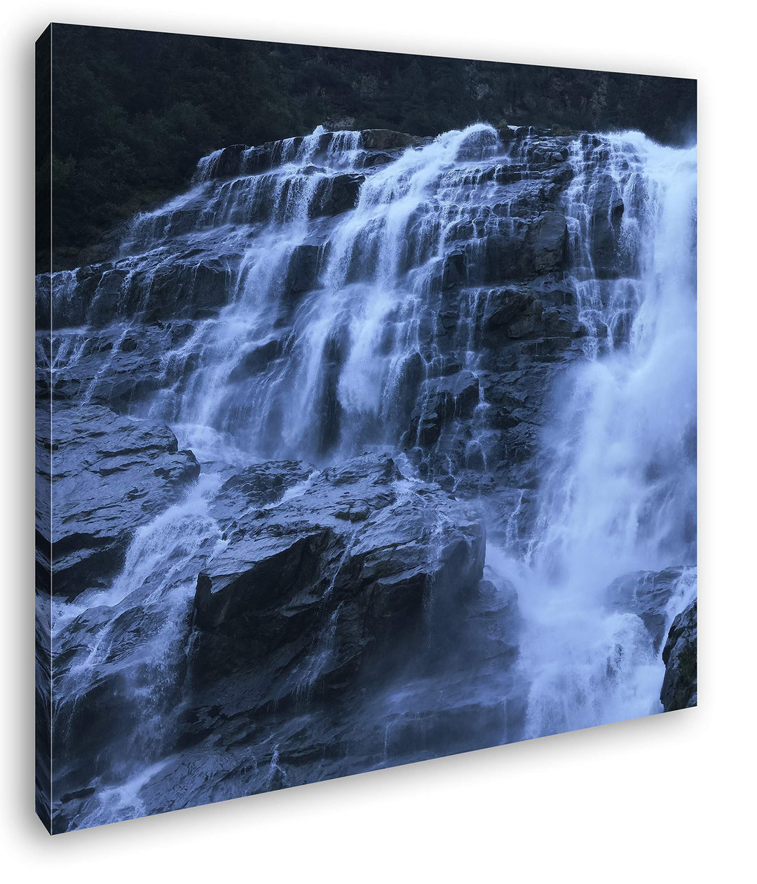 deyoli stürmischer Wasserfall Format: 70x70 als Leinwand, Motiv fertig gerahmt auf Echtholzrahmen, H