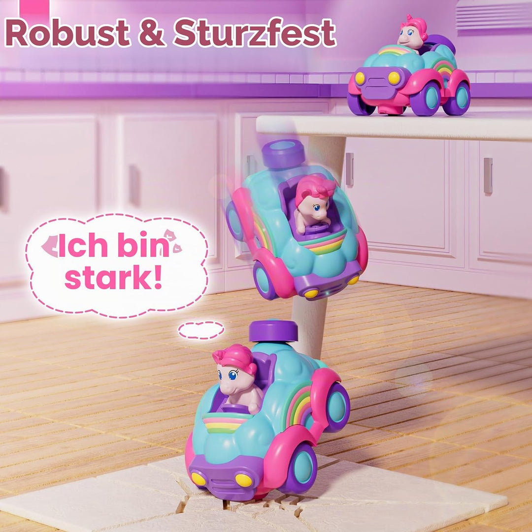 Lehoo Castle Ferngesteuertes Auto Mädchen, Einhorn Spielzeug mit Lichtern und Musik, Spielzeug ab 3