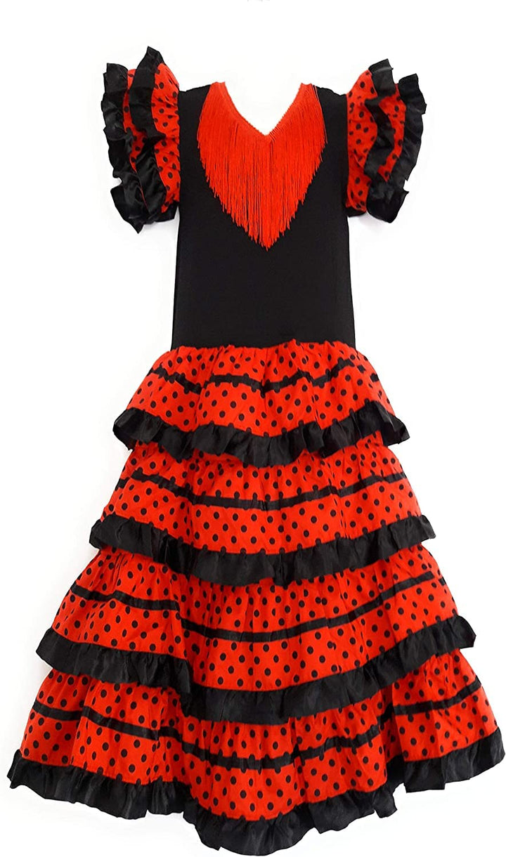 flamifeel Mädchen Tulpen Kleid Schwarz Rouge/Noir 6 Jahre Rouge /Noir, 6 Jahre Rouge /Noir