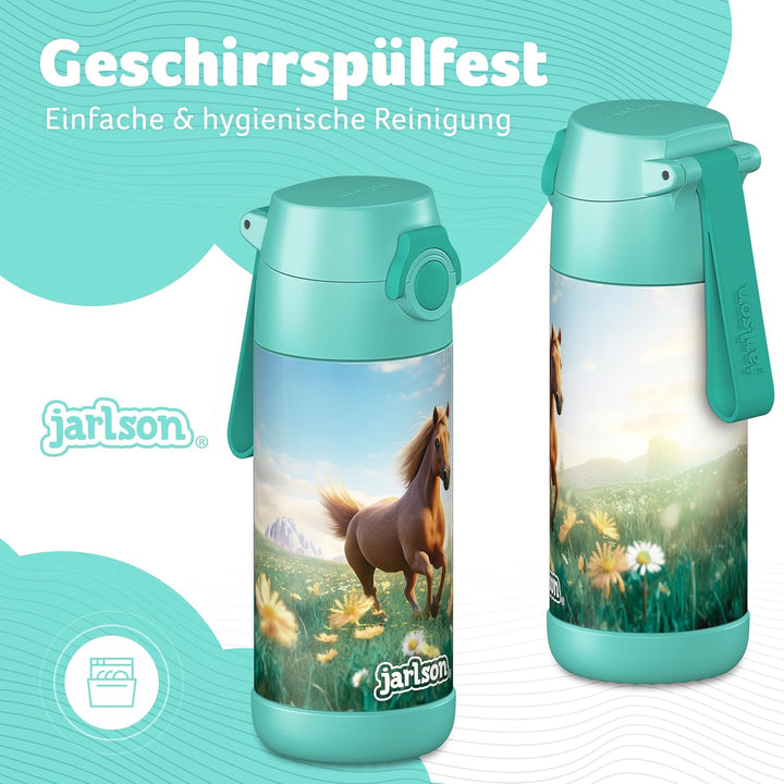 Jarlson® Trinkflasche Kinder Edelstahl MALI [THERMOSFLASCHE] - Kindertrinkflasche Auslaufsicher - Th