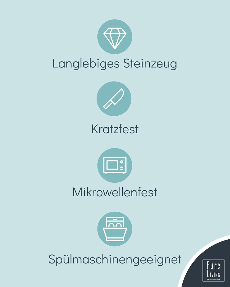 Steingut Geschirrset 6 Personen Ibiza 18-tlg. TEST SEHR GUT – Steingut Geschirr Set für Spülmaschine