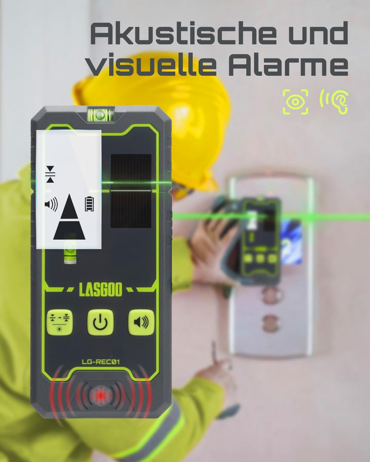LasGoo LG-REC01 Lasersensor für Laser-Nivelliergeräte, Dual-LCD-Display, Grün- und Rotlaserstrahlen-
