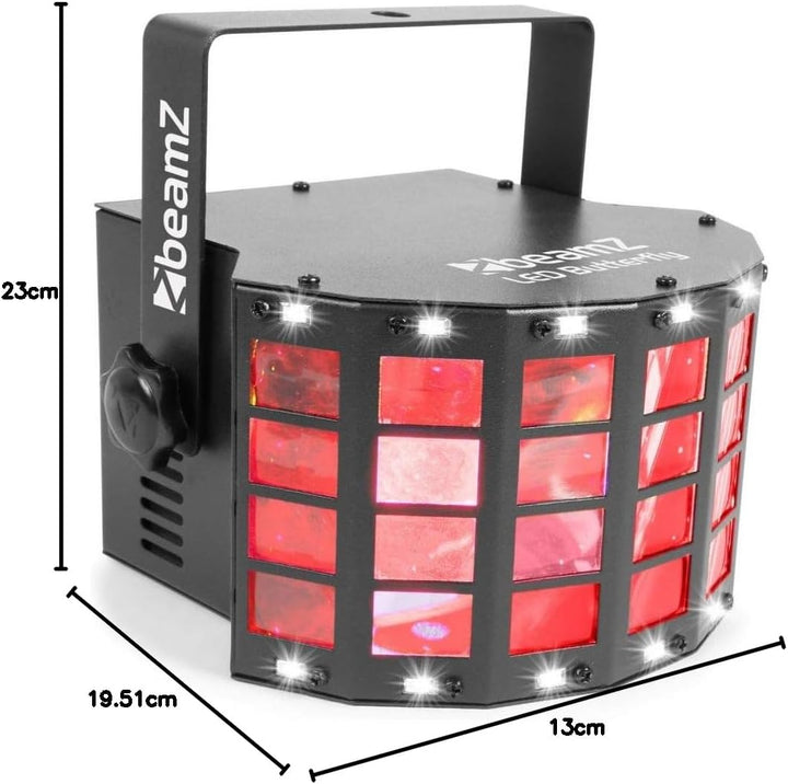 BeamZ LED Butterfly Partylicht 3x3W RGB + 14xSMD Strobe Musikgesteurt oder Automatikmodus, Disco Lic