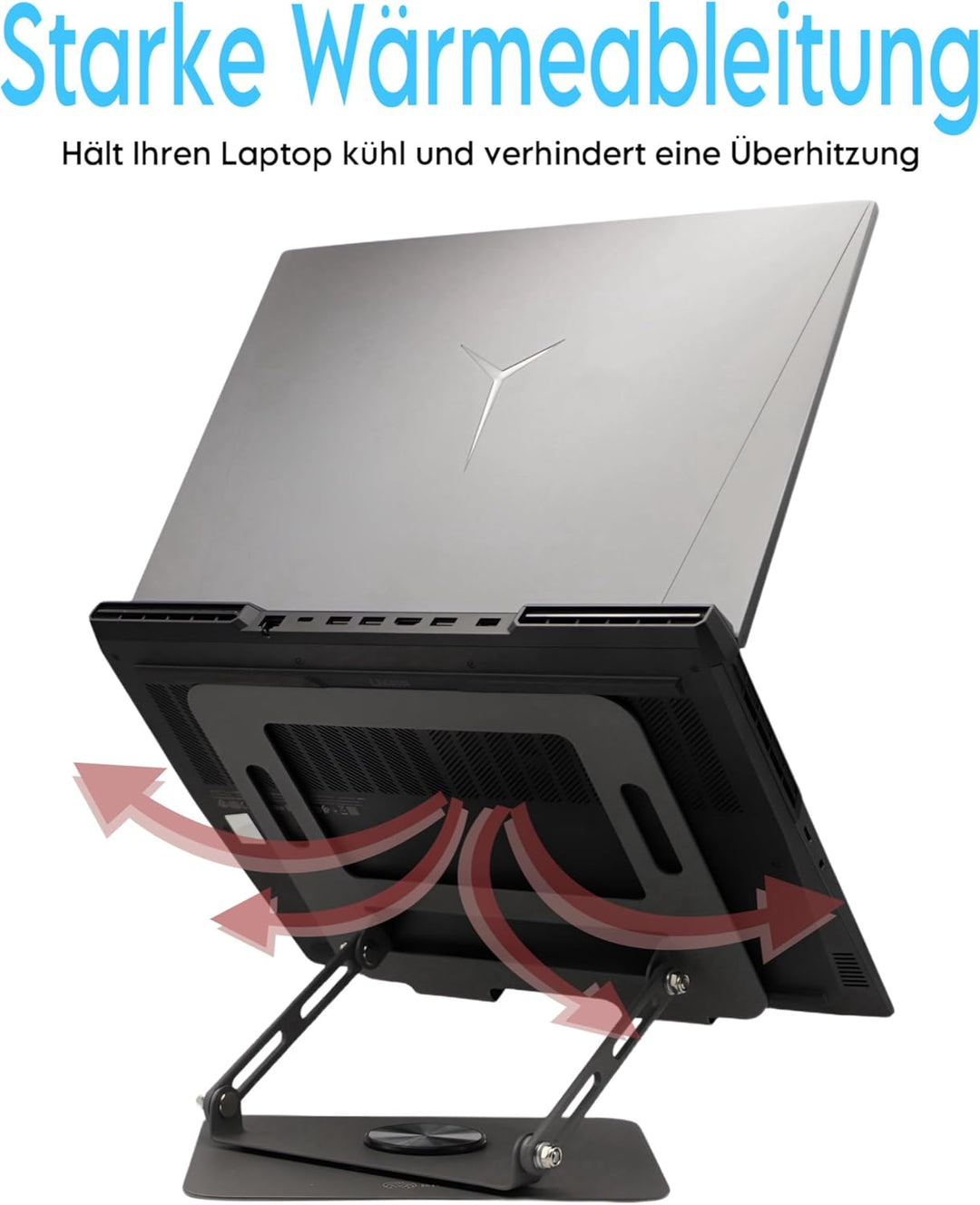 Kigam Laptopständer für Schreibtisch [360 Grad Drehbar] Höhenverstellbar Ergonomischer Tragbarer Lap