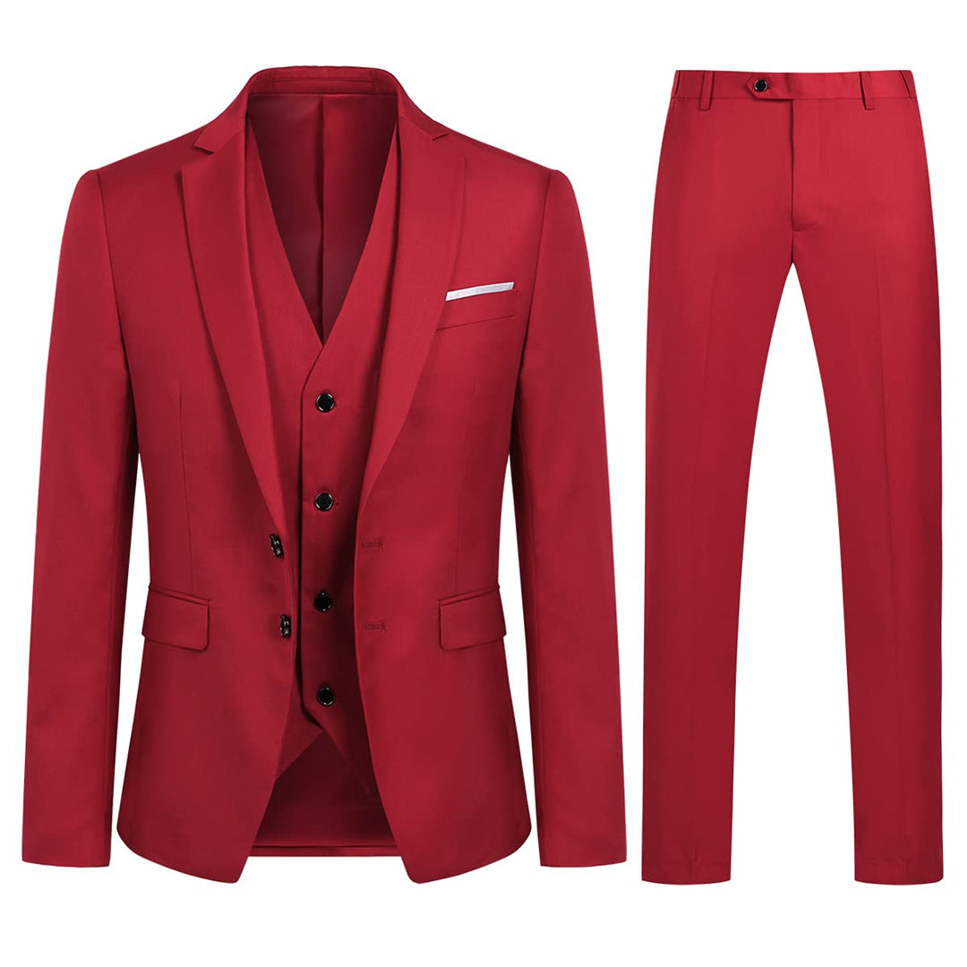 YOUTHUP Anzug Herren 3 Teilig Anzüge Slim Fit 2-Knopf Herrenanzug Modern Formell Sakko Weste Hose fü