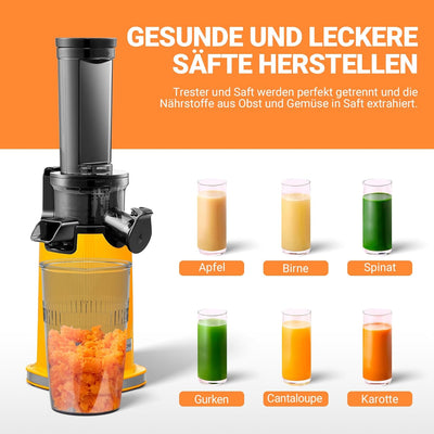 Entsafter AOBOSI-Mini slow juicer mit Rückwärts-Kau-Funktion-saftpresse elektrisch mit Bürste und 2