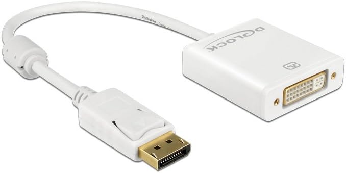 Delock Adapter Displayport 1.2 Stecker > DVI Buchse 4K Aktiv weiss