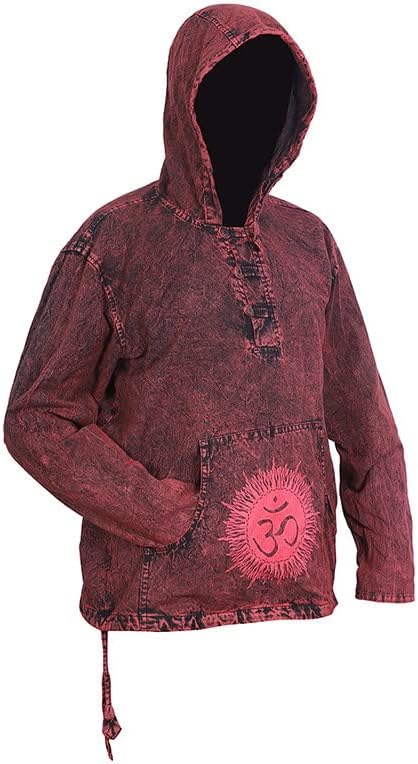 Ezhippie Leichtes Herren-Retro-Kapuzenshirt aus Baumwolle 3XL Kastanienbraun, 3XL Kastanienbraun