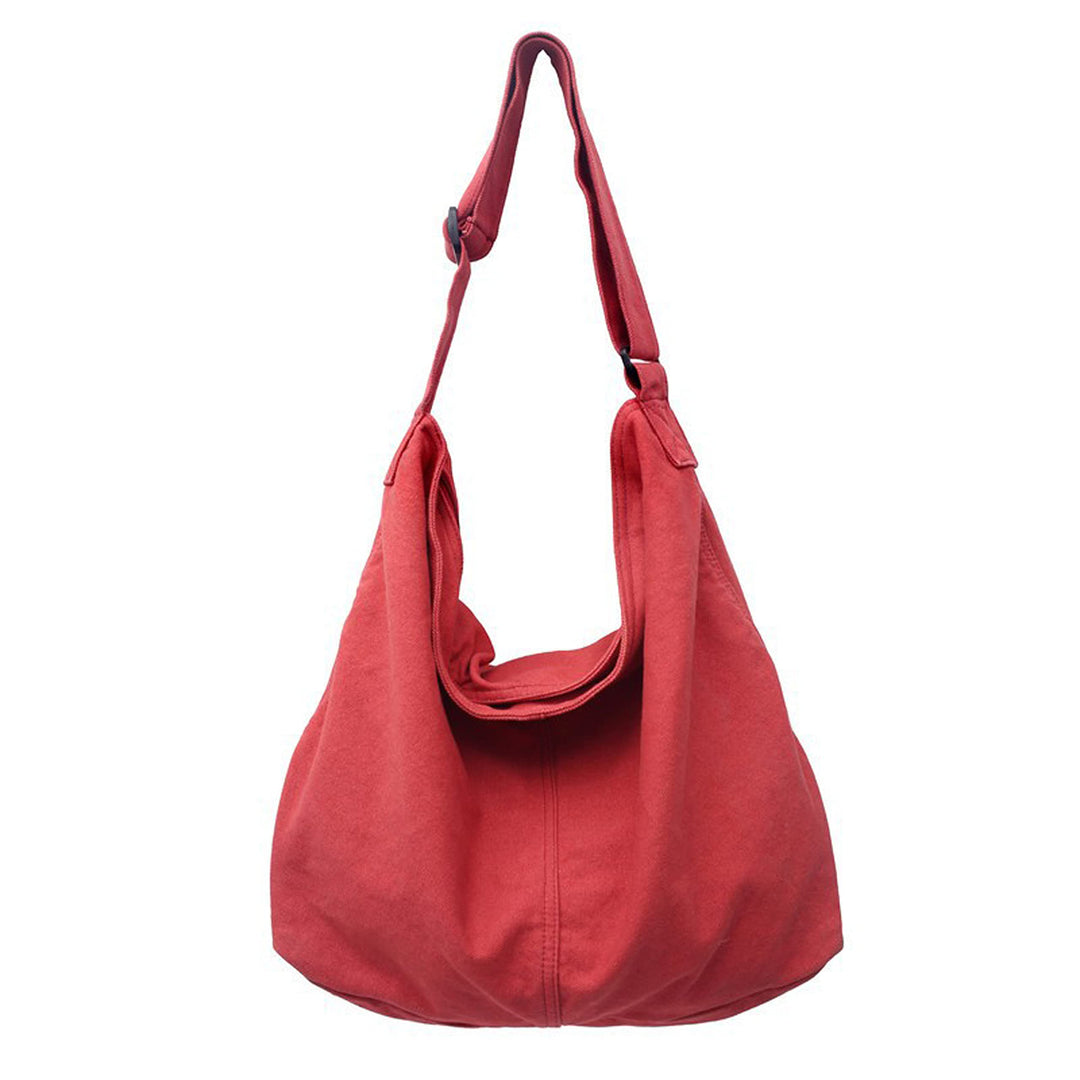 Canvas Messenger Bag Large Crossbody Bag Handbag Solid Color with Multiple Pockets Canvas Shoulder T