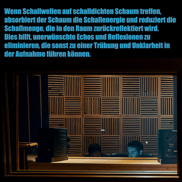 24 Stück Aukustikschaumstoff Schalldämmung Schaumstoff Acoustic Foam 30 * 30 * 2.5cm Hoher Dichte,Fl