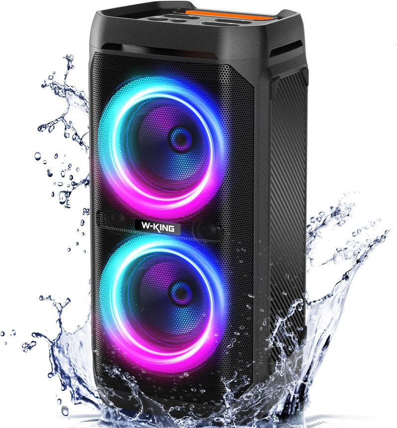 W-KING 220W Peak 100W RMS Bluetooth Lautsprecher Gross V5.3, IPX6 Wasserdichter,Musikbox Bluetooth m