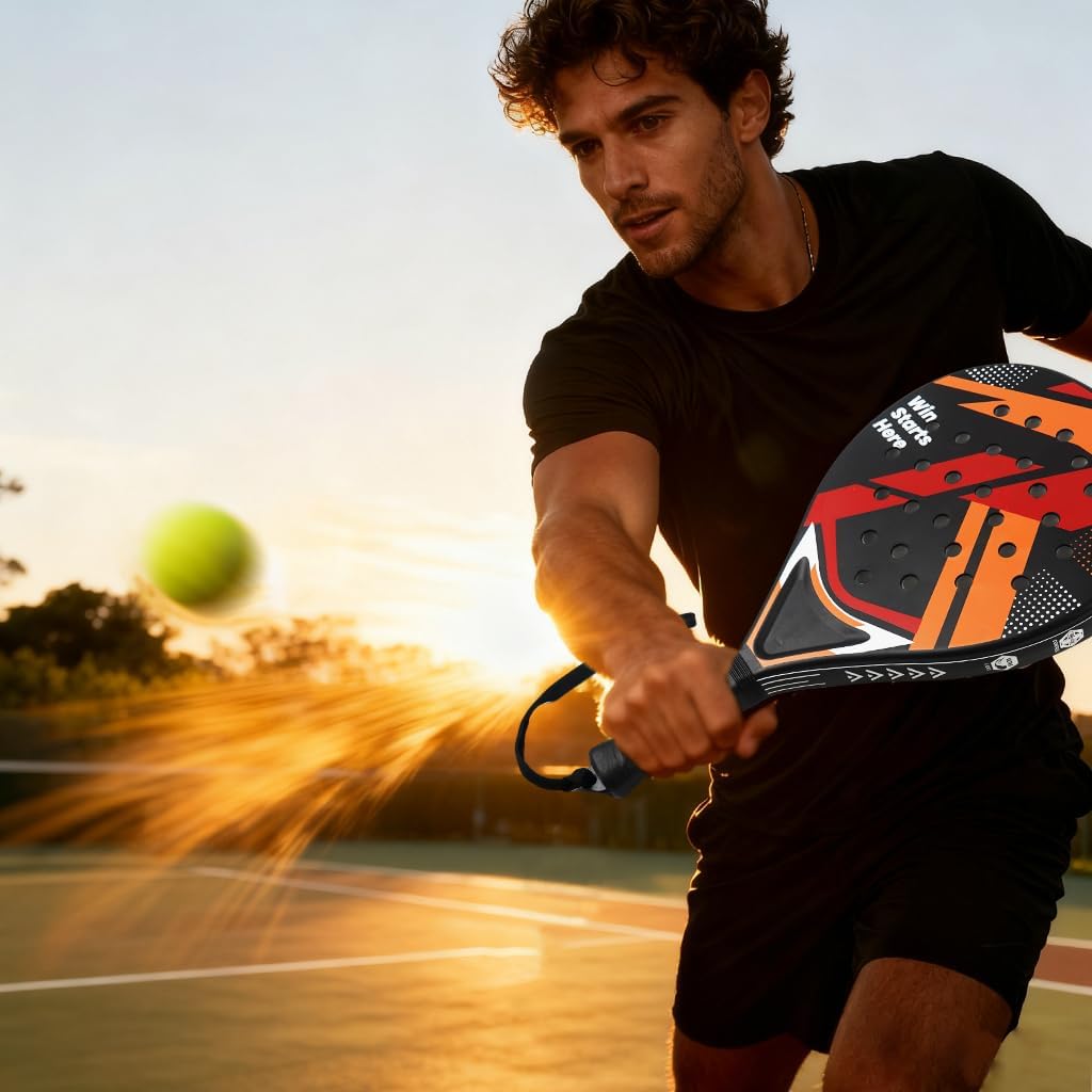 Padelracket 2er-Set mit ABS-Oberfläche und Eva-Schaumkern, für Erwachsene, inklusive Zwei Bällen und