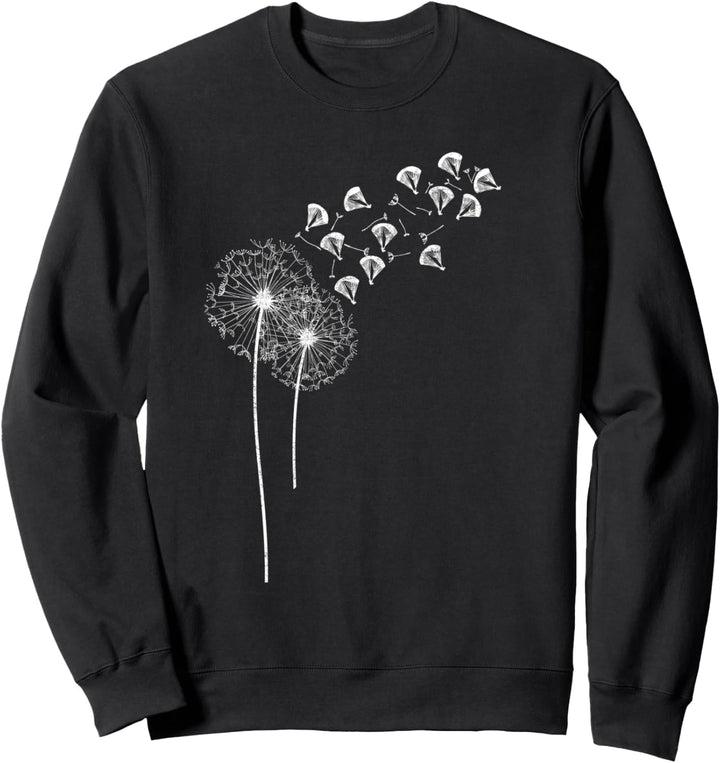 Paragliding Piloten fliegen aus Pusteblume Sweatshirt