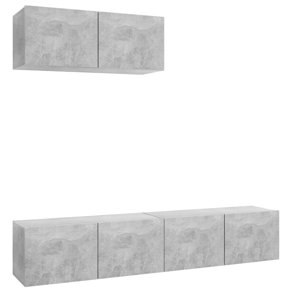 vidaXL 3X TV Schrank Wohnwand Schrankwand Anbauwand Hängeschrank TV Möbel Wandschrank Lowboard HiFi-