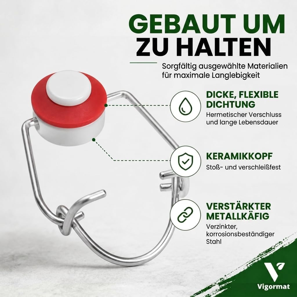 Flaschenverschluss Bierflaschen mit Bügelverschluss, Flaschen Bügelverschluss mit Gummidichtung, Luf