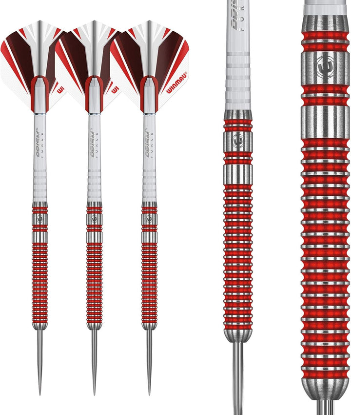 WINMAU Overdrive Dartpfeile aus Wolfram Steeltip mit Prismenflügeln und Schäften (Schäfte) 23 g, 23