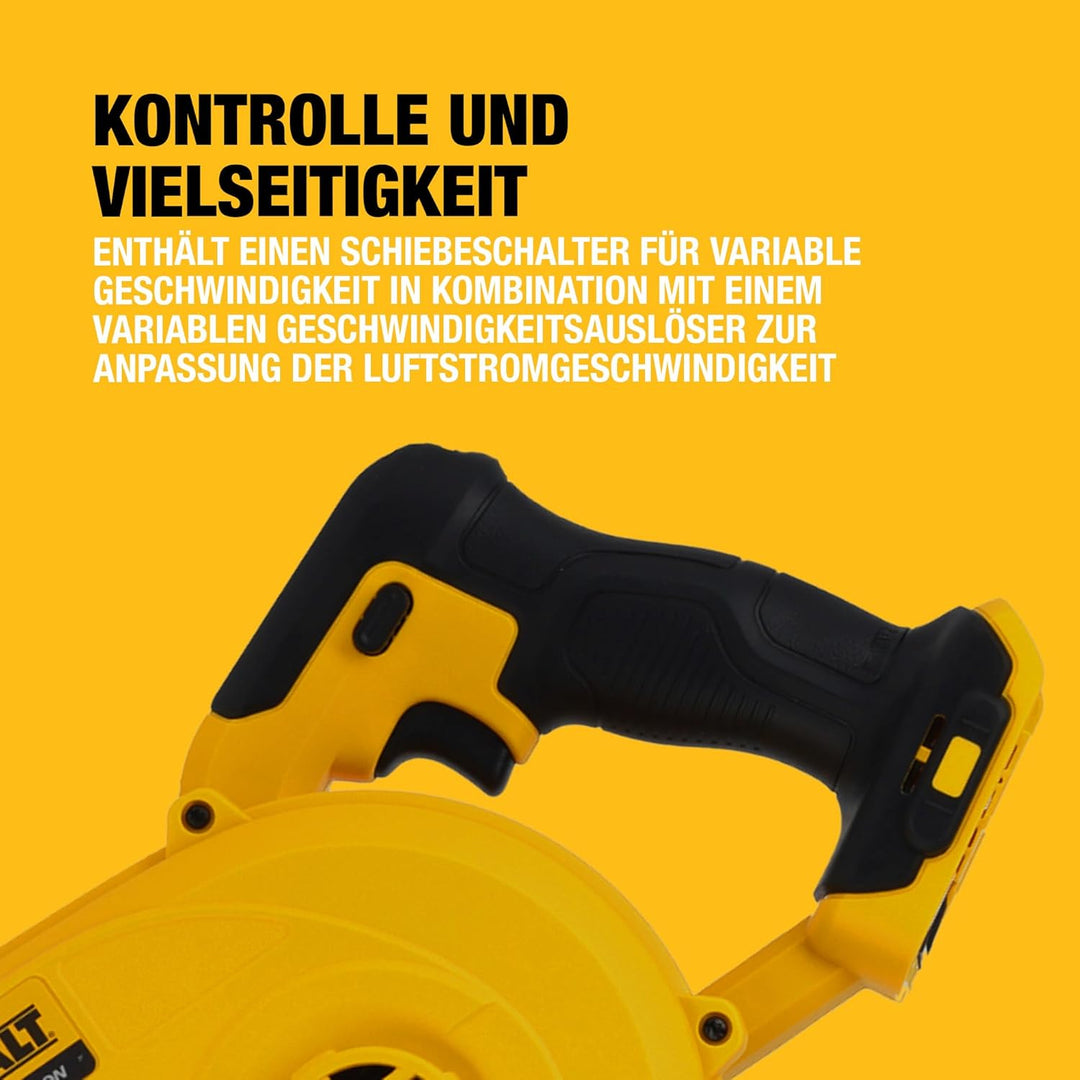 DeWalt Akku-Gebläse / Luftbesen (18V, 290 km/h Blasgeschwindigkeit, drei-Stufen-Schalter, Lieferung