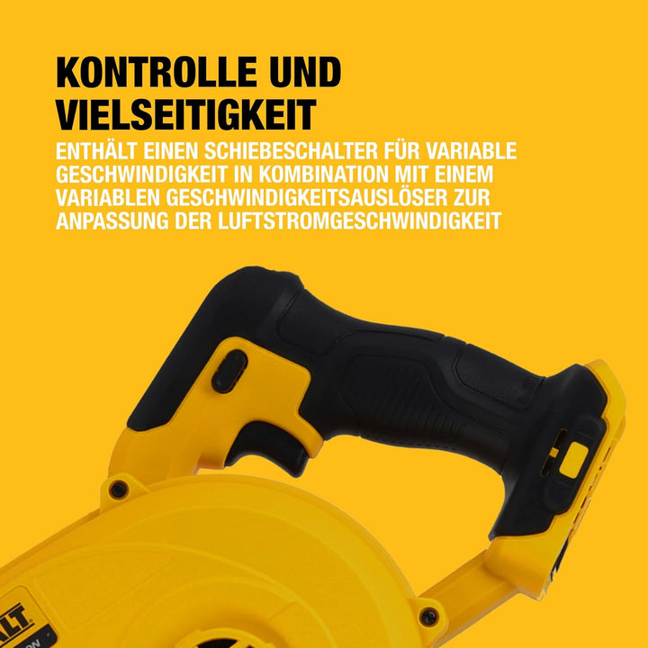 DeWalt Akku-Gebläse / Luftbesen (18V, 290 km/h Blasgeschwindigkeit, drei-Stufen-Schalter, Lieferung